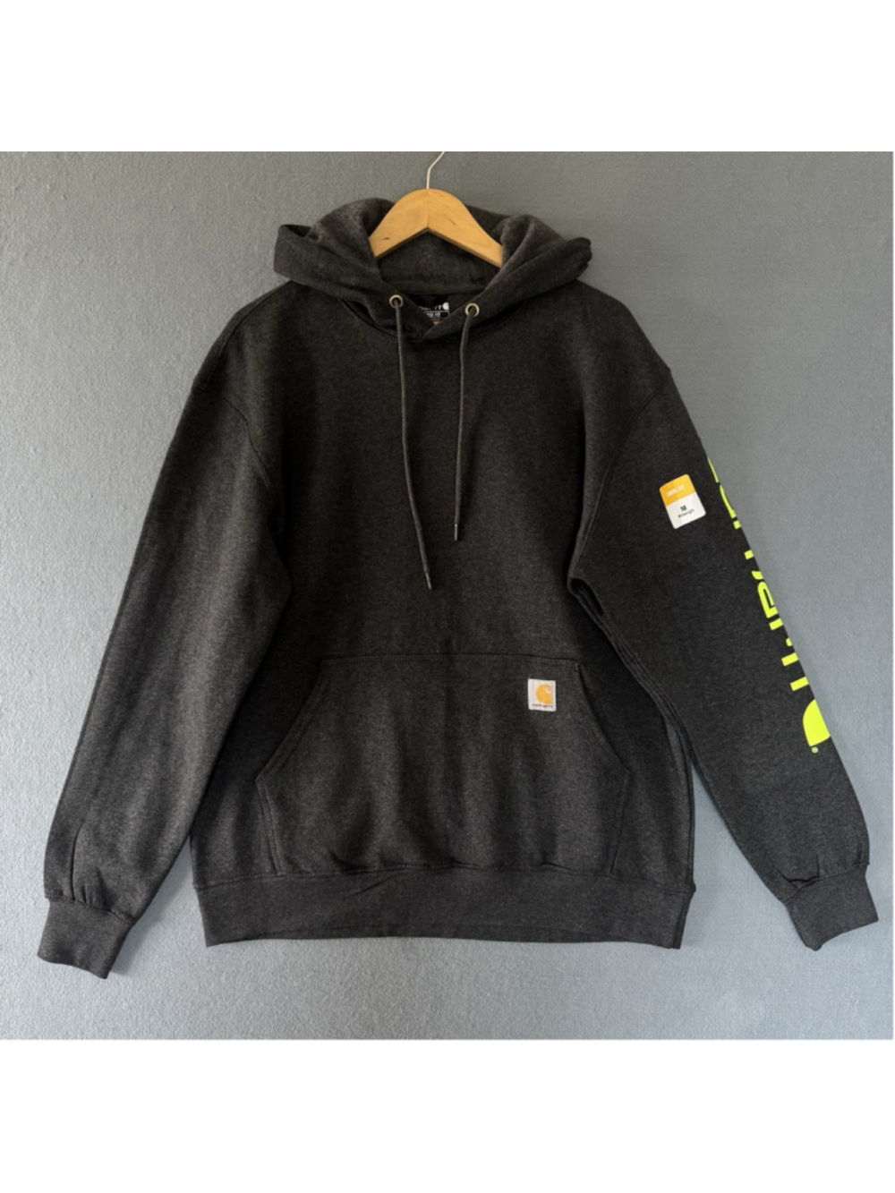 Carhartt K288 Loose Fit Midweight Logo Sleeve Hoodie NWT Charcoal Gray M